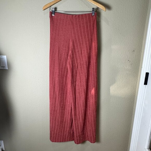 FREE PEOPLE Ribbed Slinky Pull On Wide Leg Pants Trousers Size Small - Picture 6 of 12